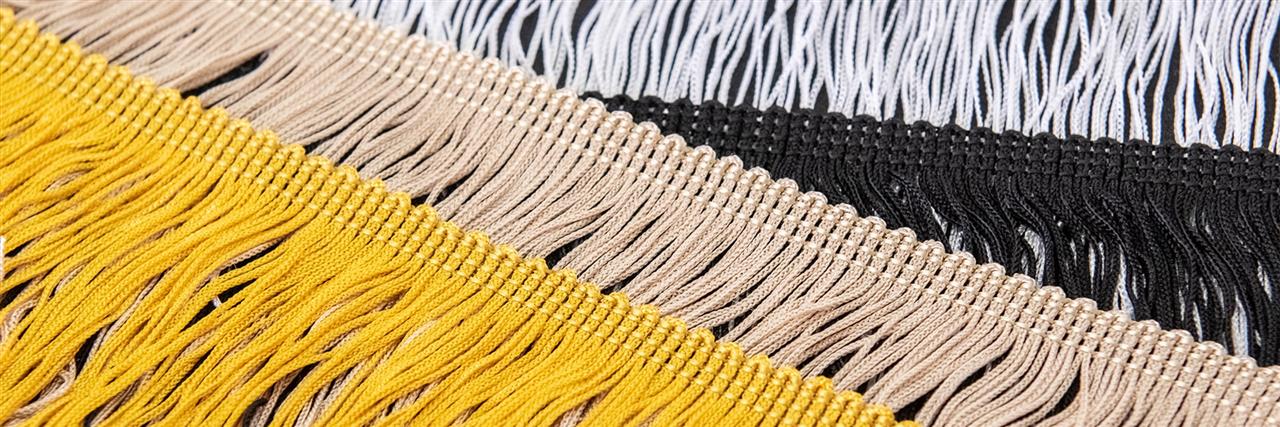 Viscose and cotton fringing trims