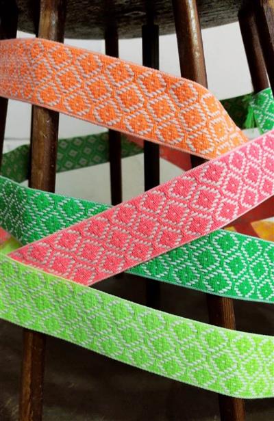 Fluor colors in our jacquard ribbons