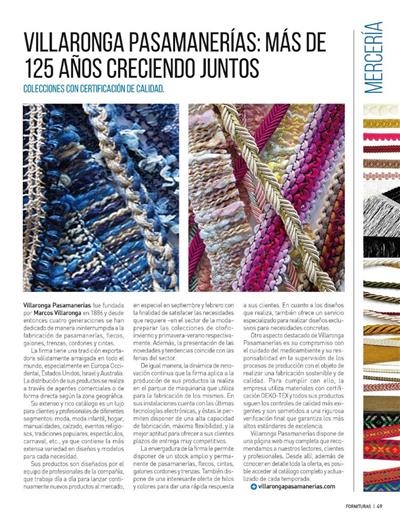 Publication in the magazine Fornituras